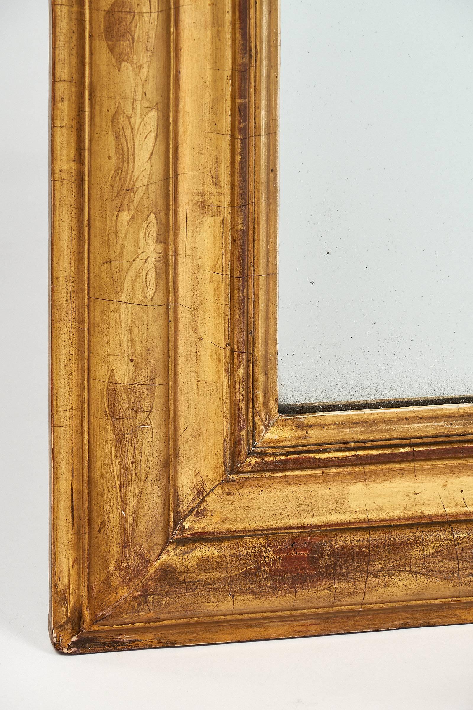 Antique Gold-Leaf Louis Philippe Mirror 5