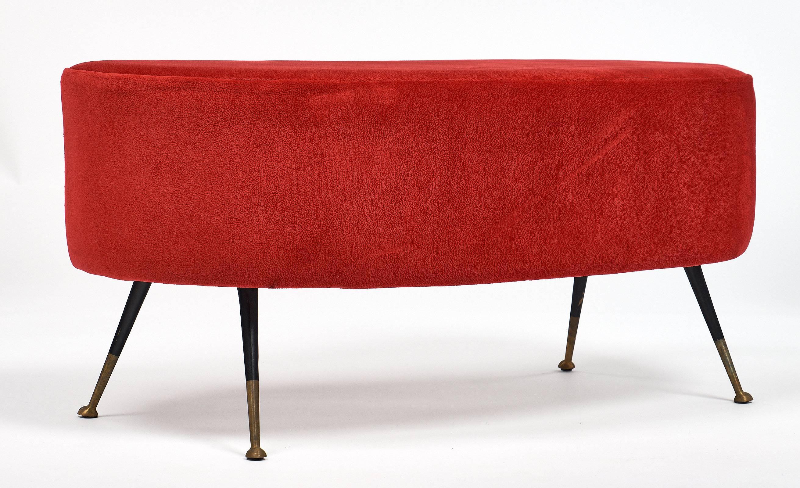 Carlo de Carli Style Cherry-Red Vintage Benches 1