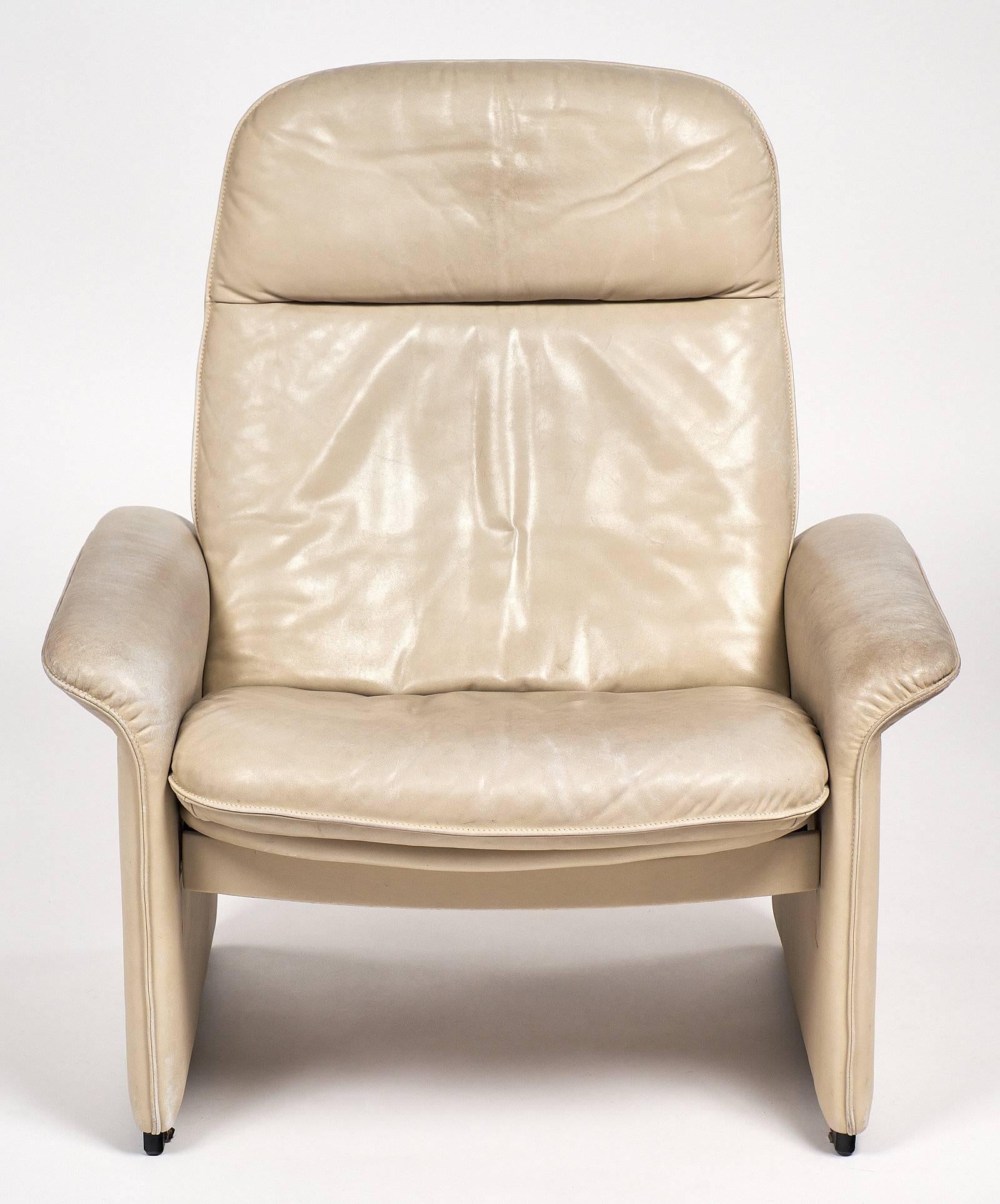 Swiss De Sede Cream Leather Armchairs
