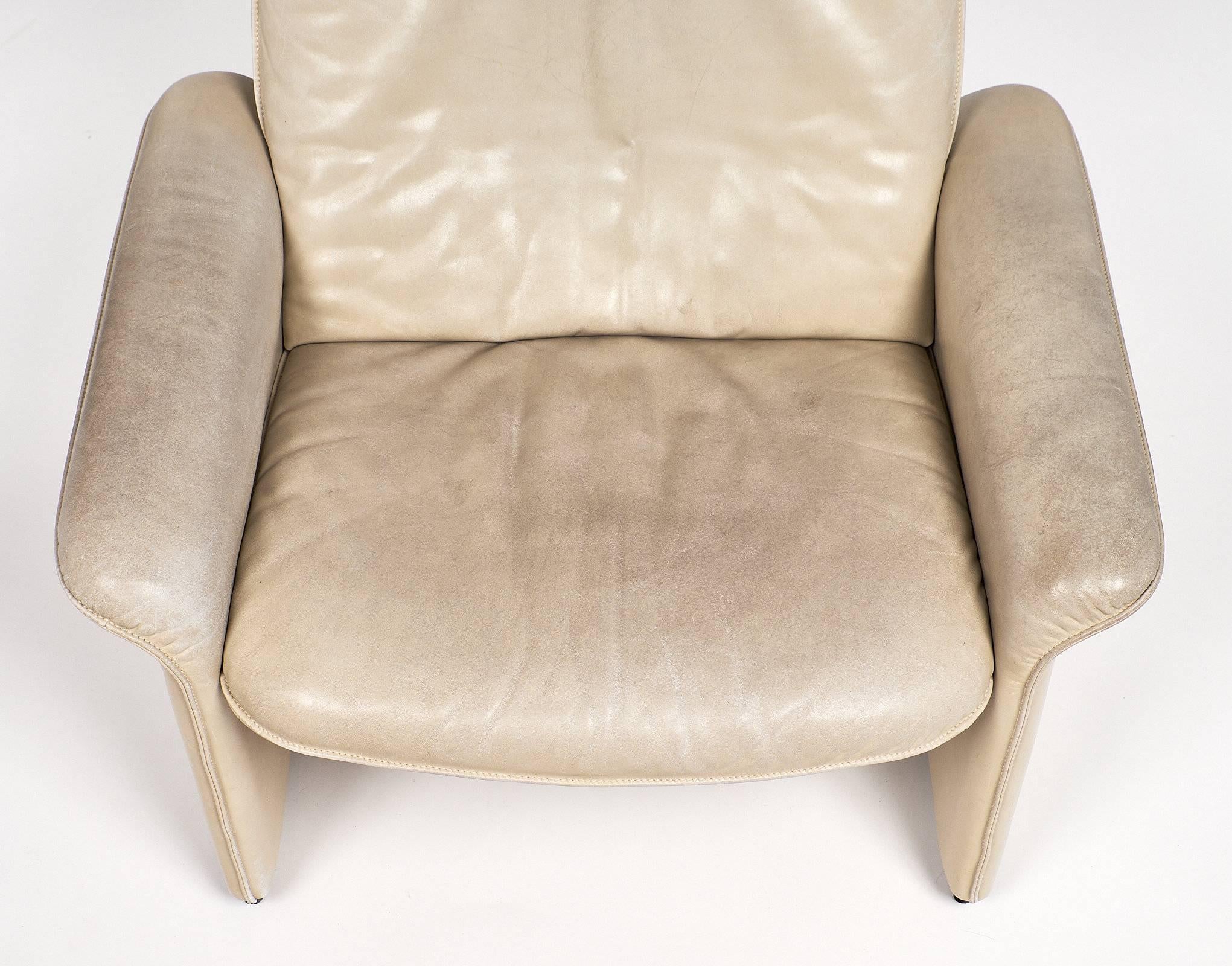 Late 20th Century De Sede Cream Leather Armchairs