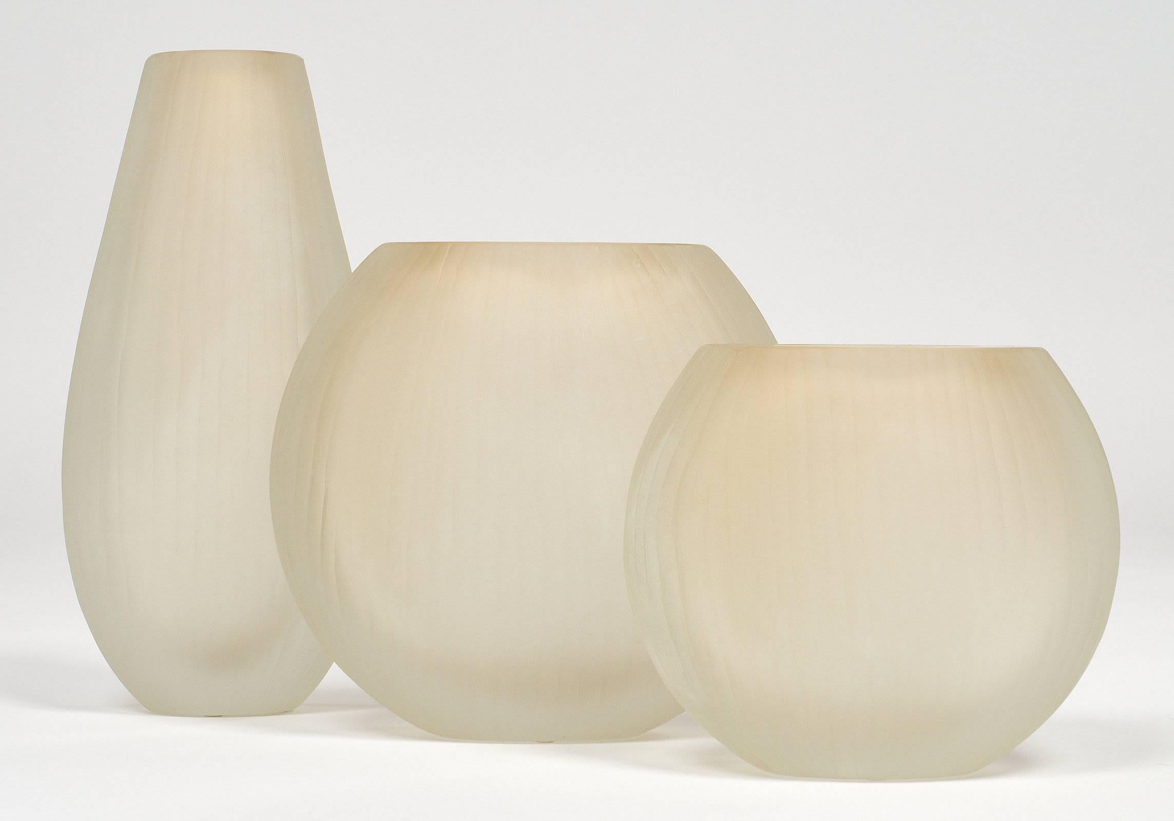 Modern Three Murano Glass Vases in the Tobia Scarpa Style