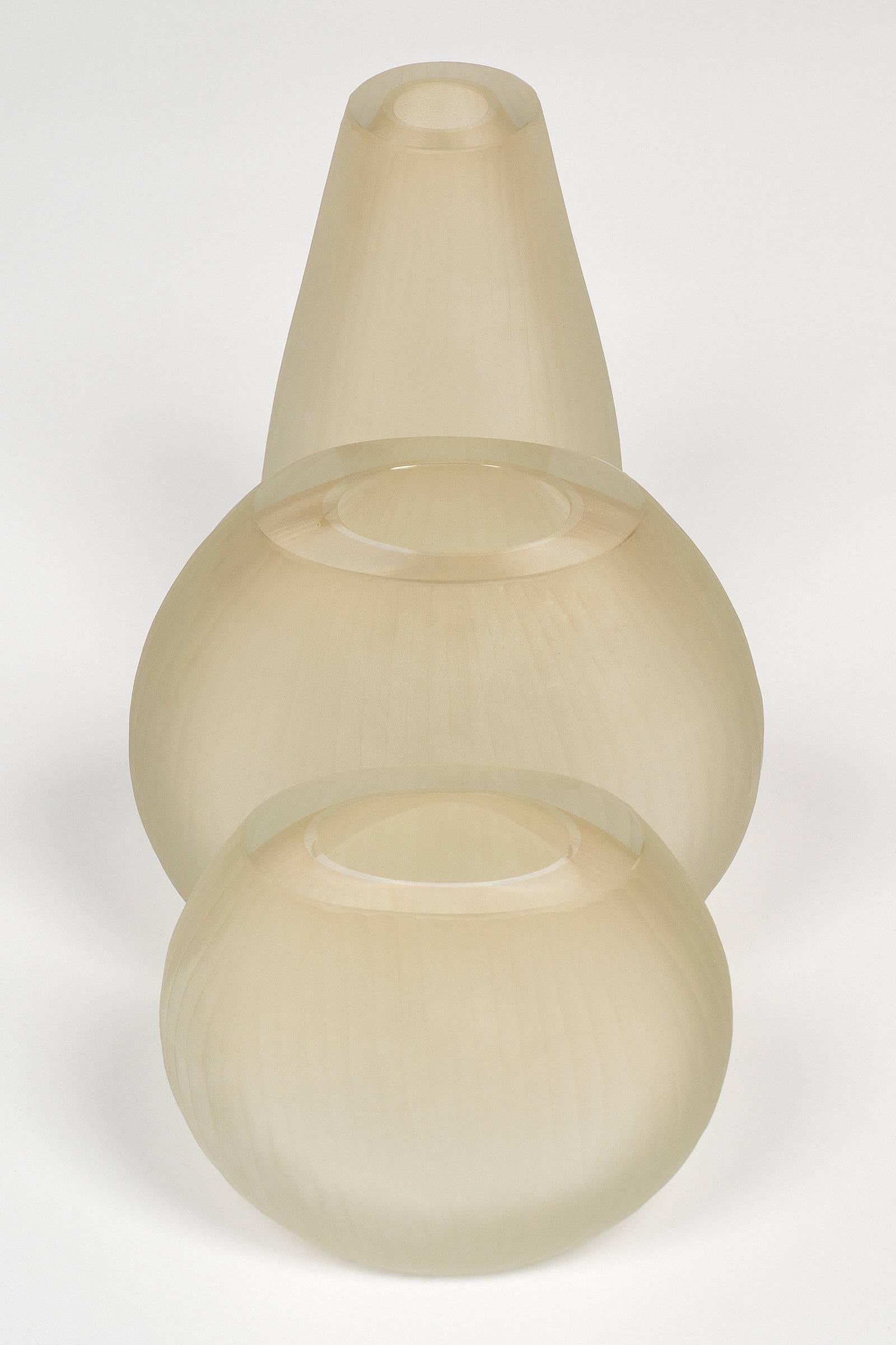 Italian Three Murano Glass Vases in the Tobia Scarpa Style