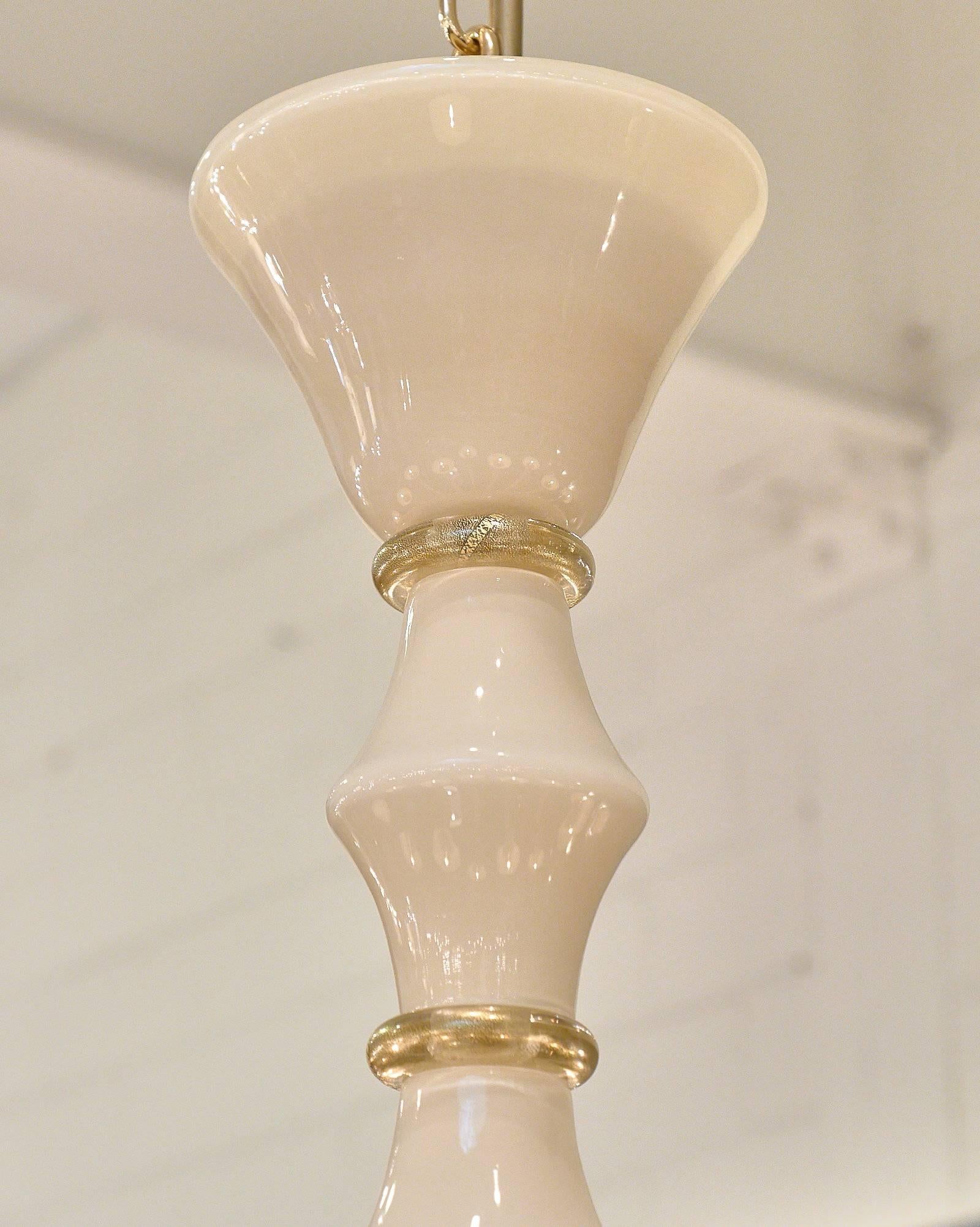 Italian Murano Glass Ivory Chandelier