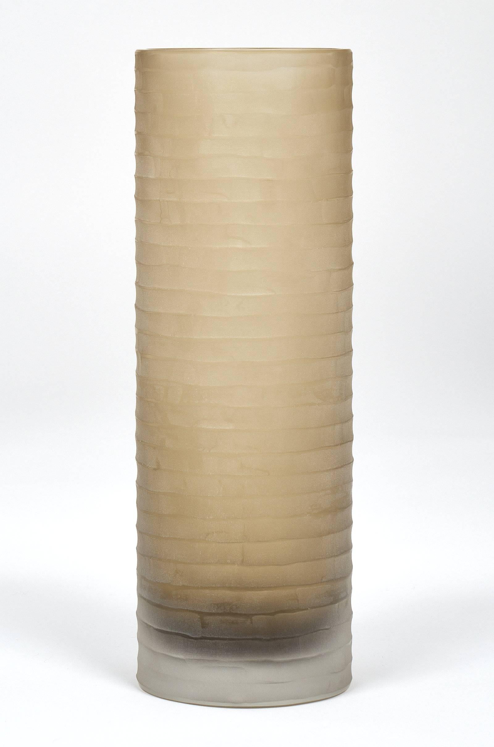 ‘Battuto’ Smoked Murano Glass Vases For Sale 4