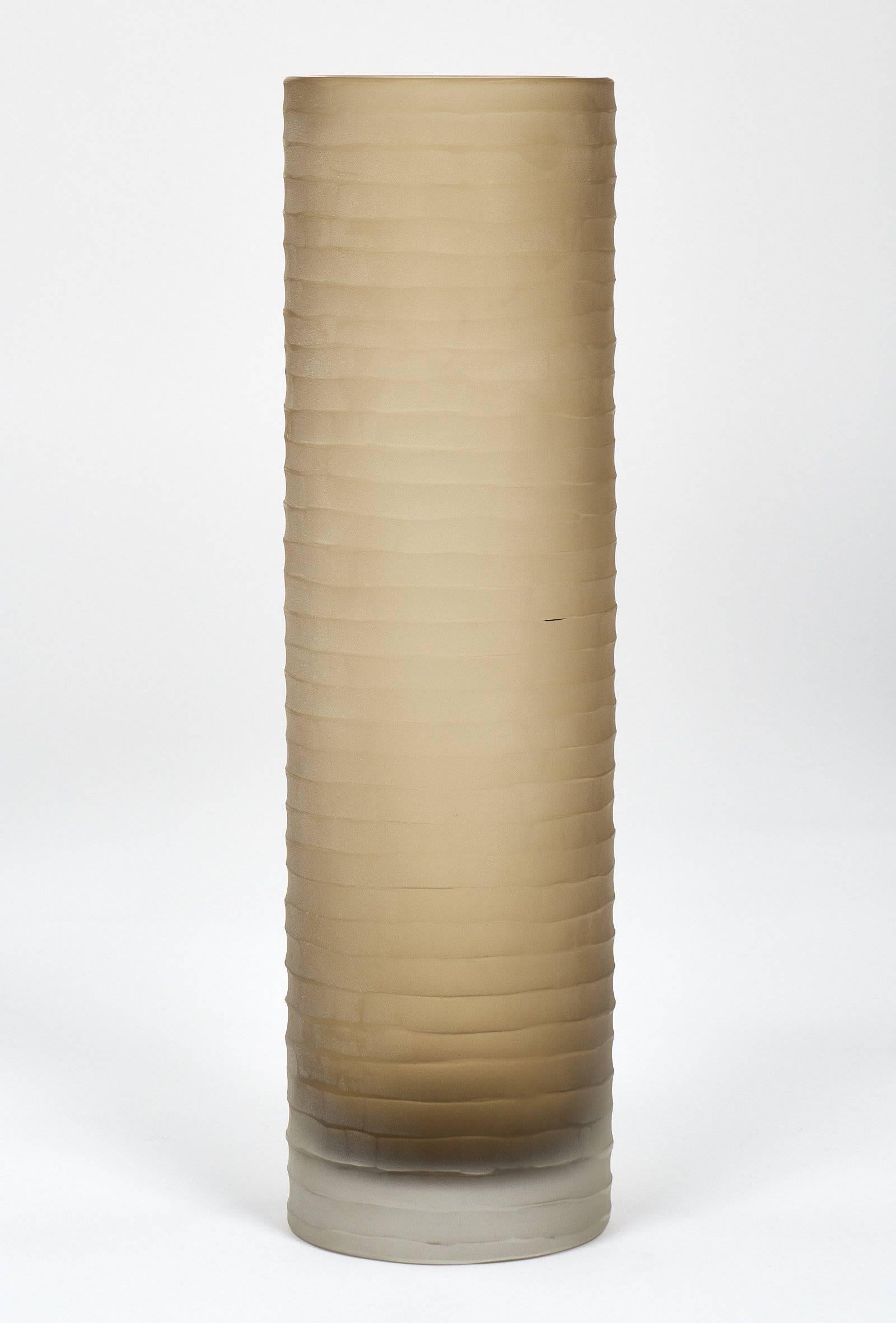 Battuto Vasen aus geräuchertem Muranoglas im Angebot 2