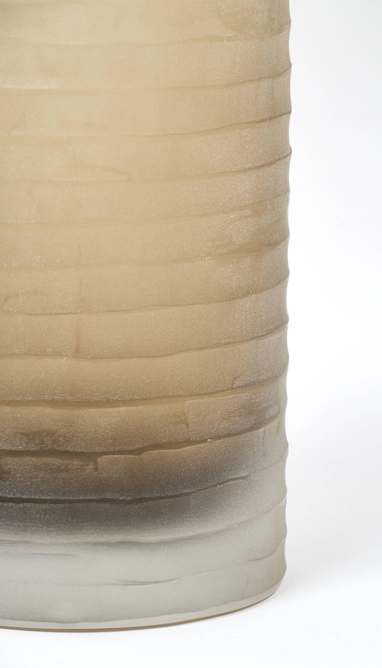 Battuto Vasen aus geräuchertem Muranoglas im Angebot 5