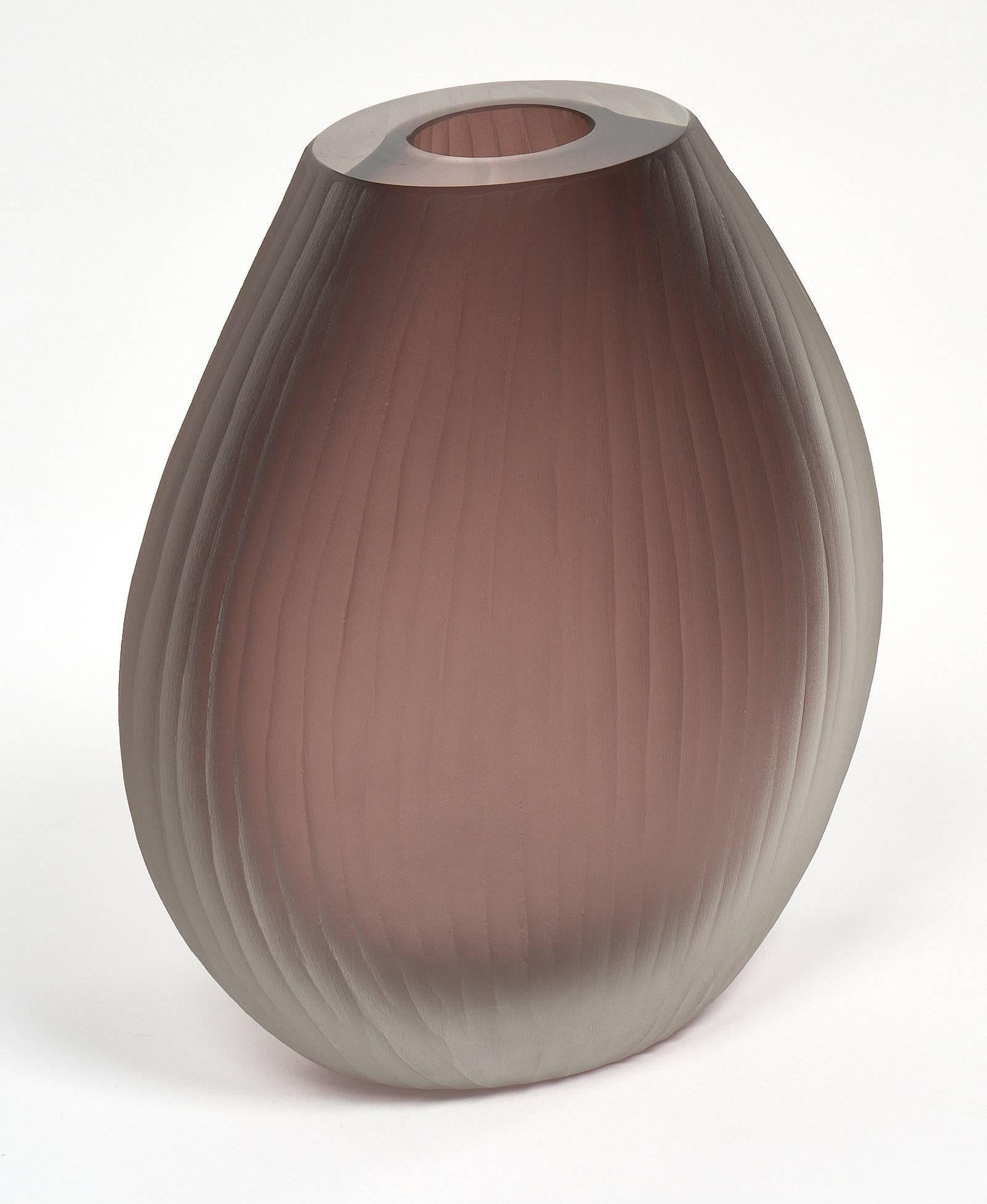 Murano Glass Frosted Vases in the Tobia Scarpa Manner 4
