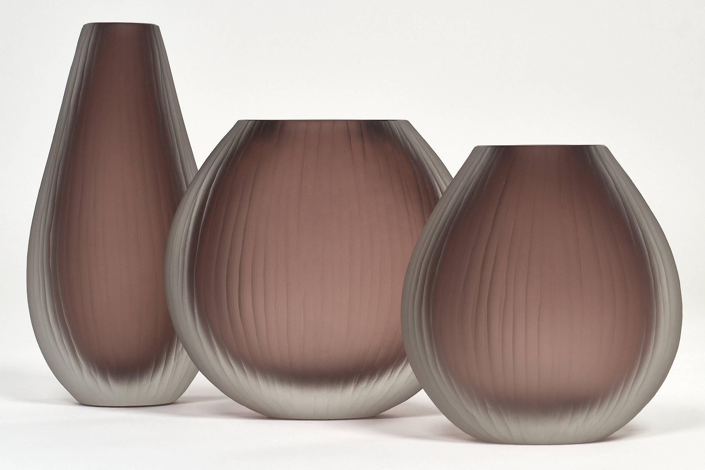 Mid-Century Modern Murano Glass Frosted Vases in the Tobia Scarpa Manner