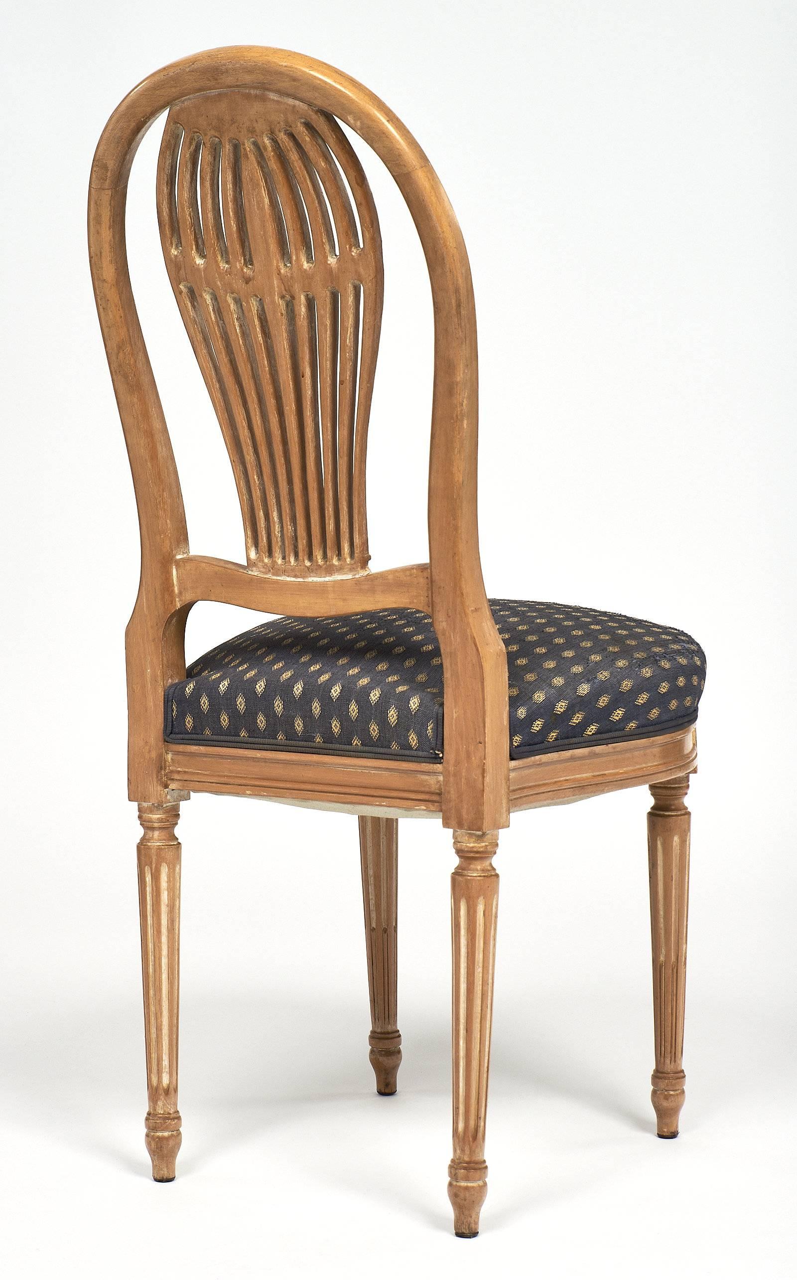 Beech Céruse Louis XVI Style Dining Chairs
