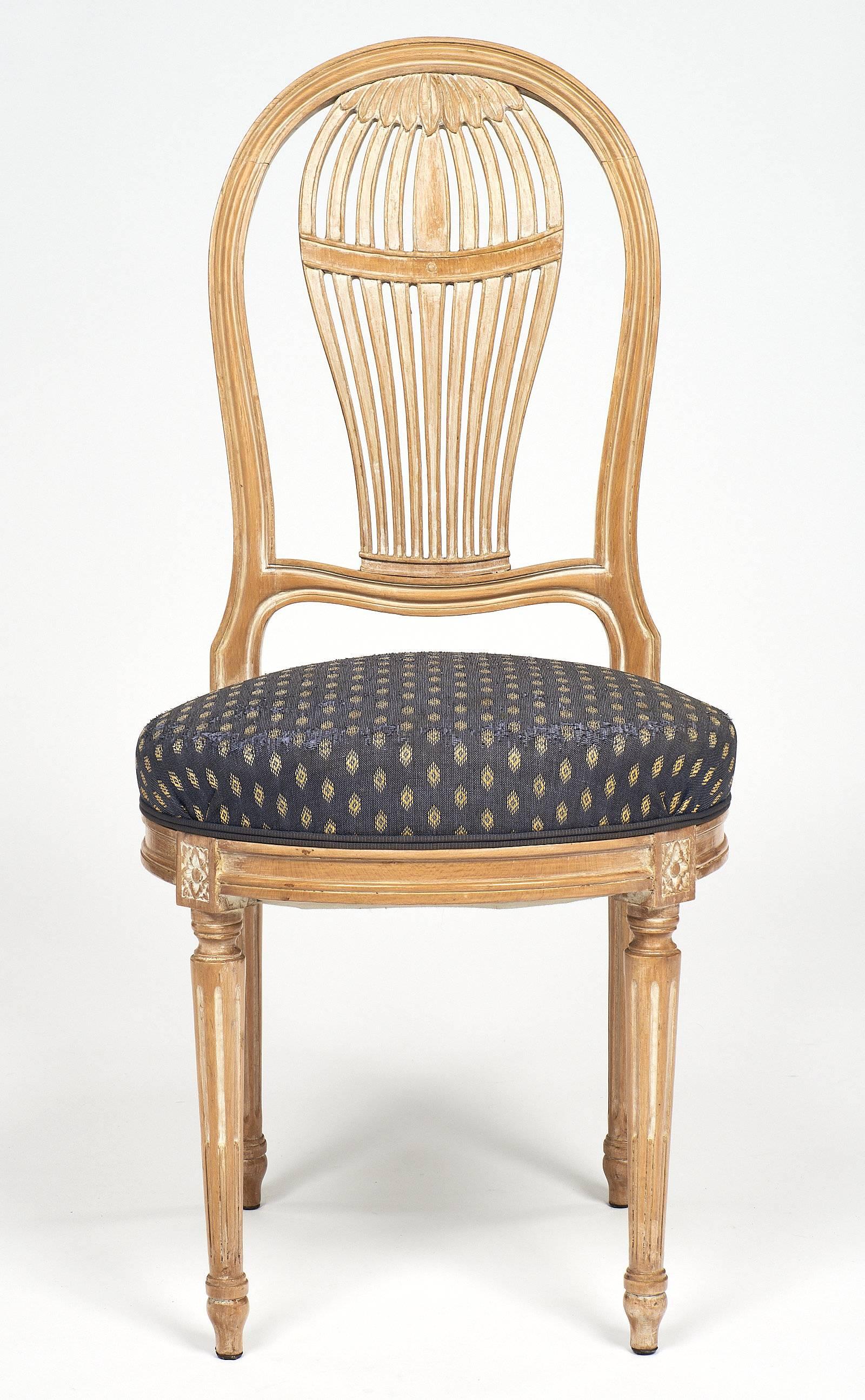 French Céruse Louis XVI Style Dining Chairs