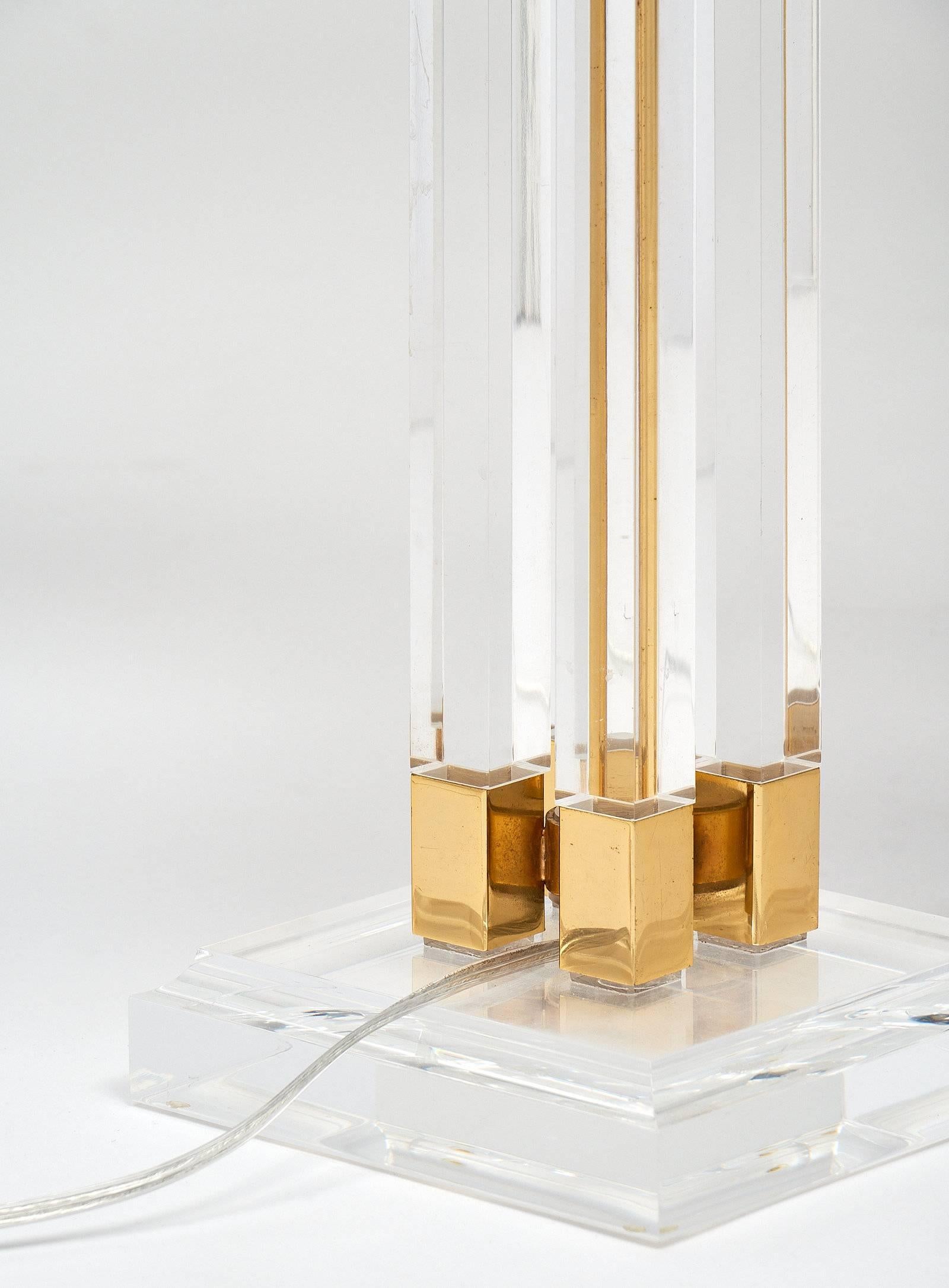 Lucite and Brass Midcentury Table Lamps 4