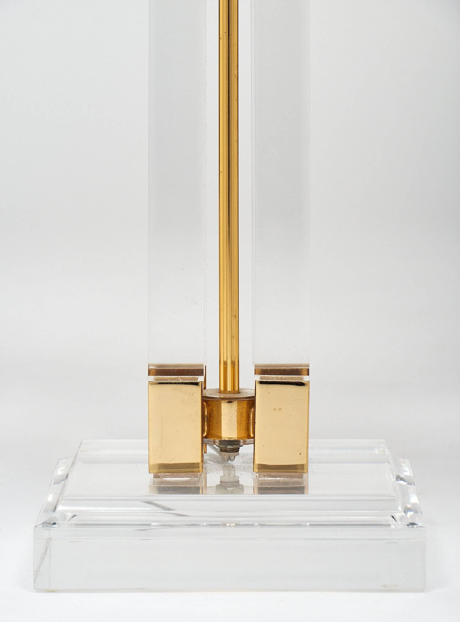 Lucite and Brass Midcentury Table Lamps 1