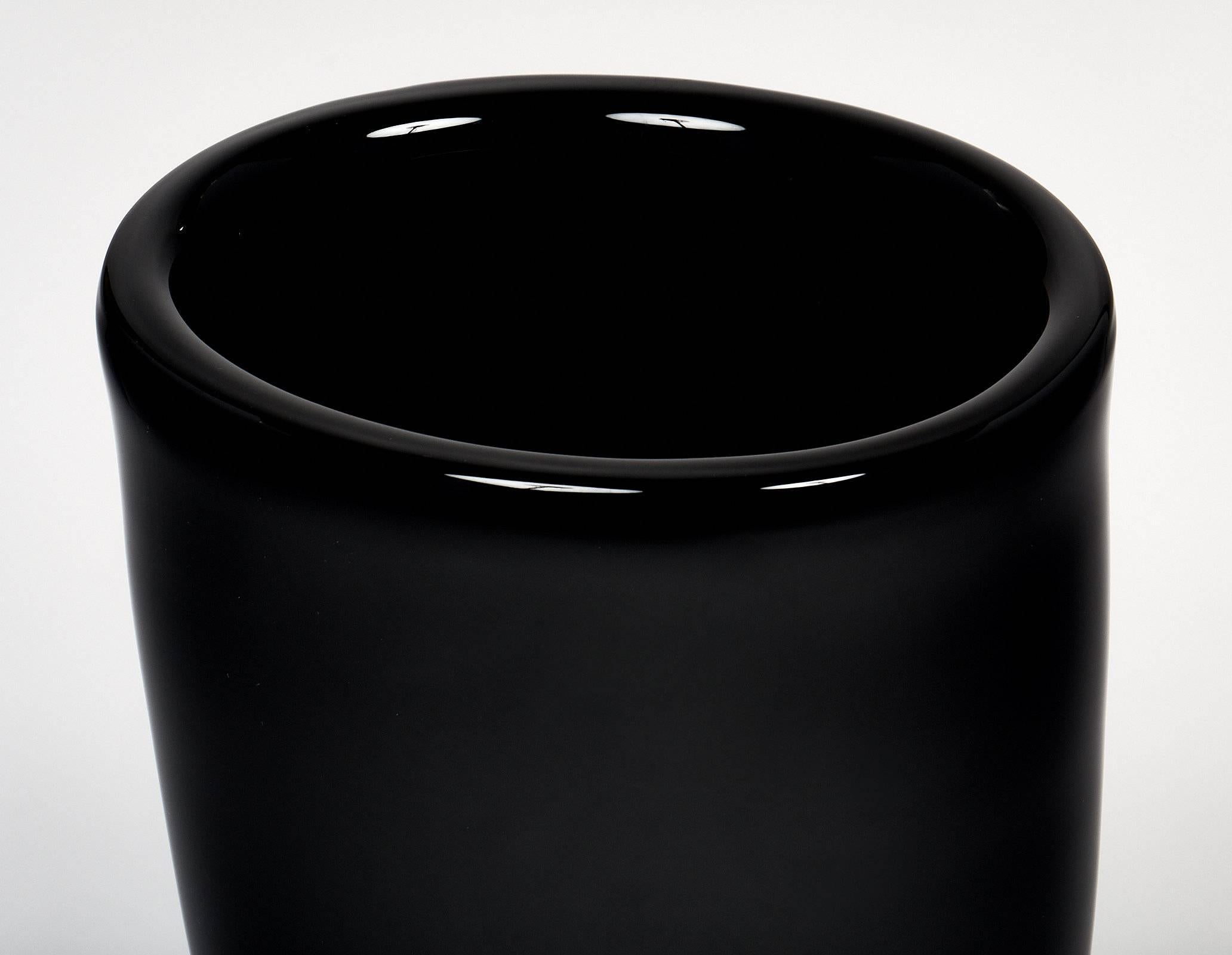 Murano Glass “Sommerso” Black Vase 3