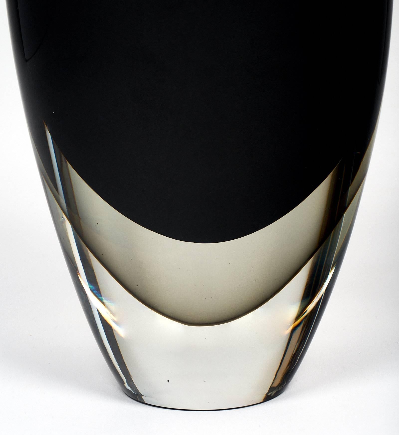 Murano Glass “Sommerso” Black Vase 5