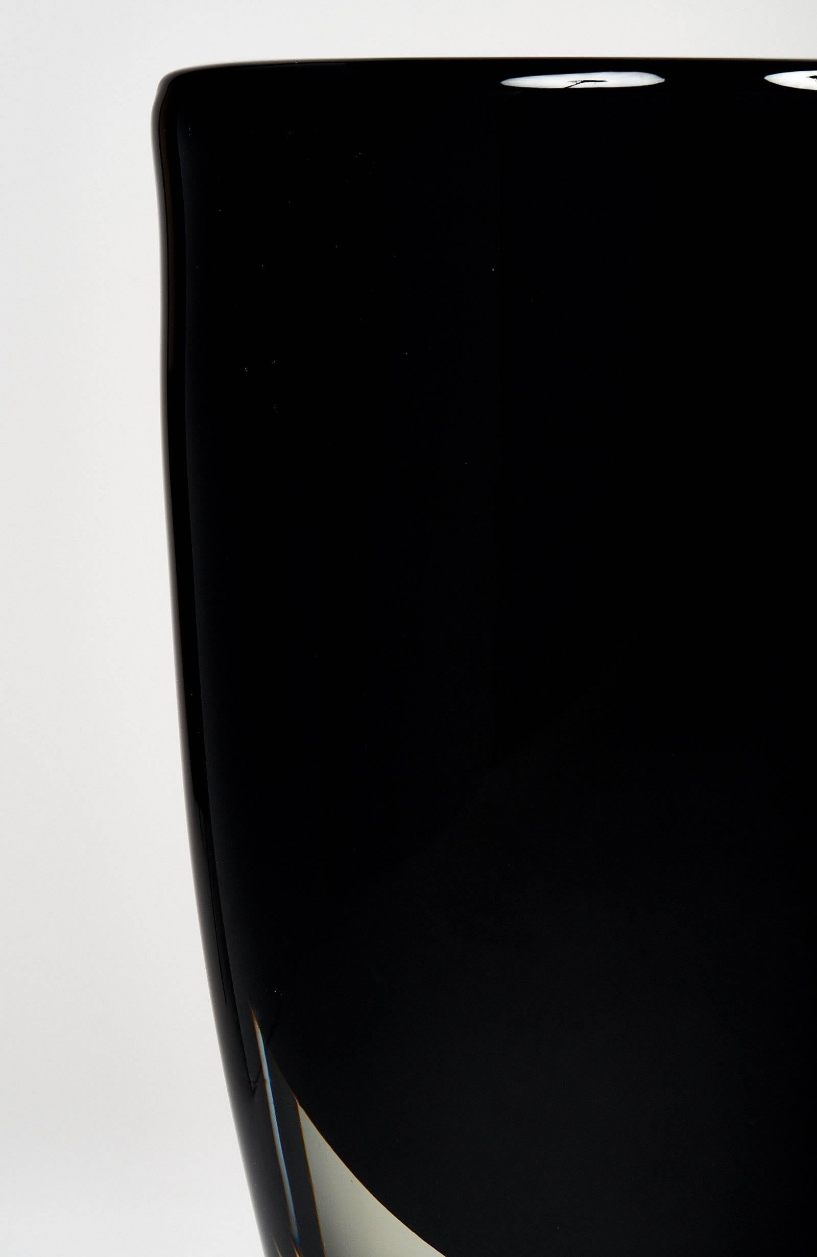Murano Glass “Sommerso” Black Vase 4