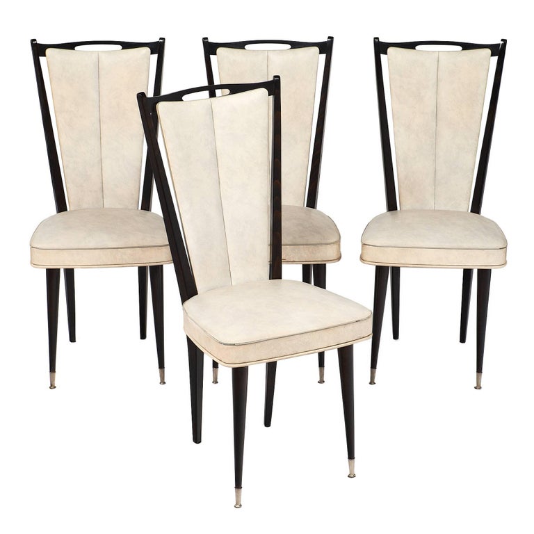 Four Modernist Vintage French Chairs For Sale at 1stDibs