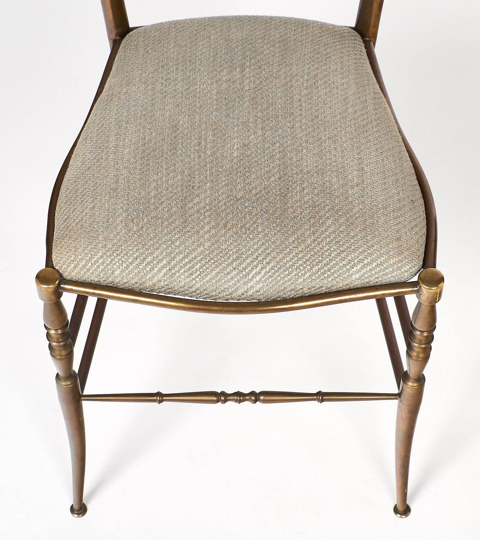 Mid-20th Century Four Vintage Brass Chiavari Chairs