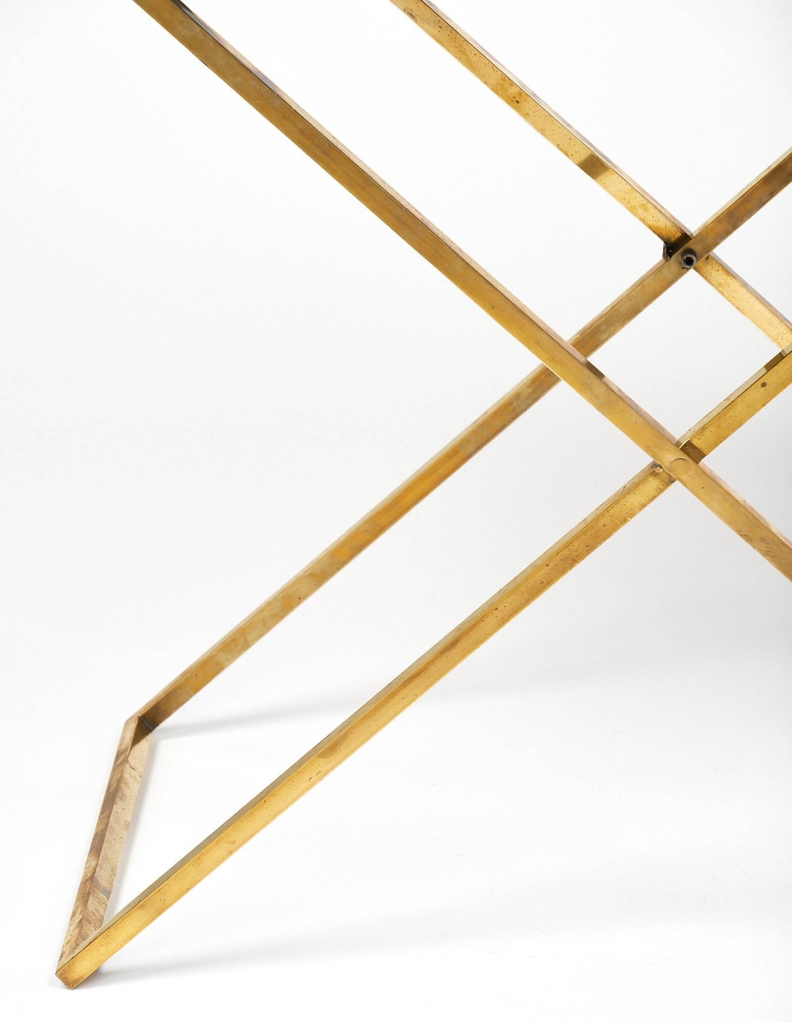 Modern Brass and Lucite Tray Table 4