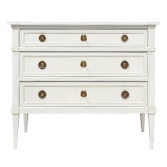 Antique Directoire Style Painted Chest of Drawers