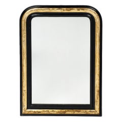 Napoleon III Period Black and Gold Mirror