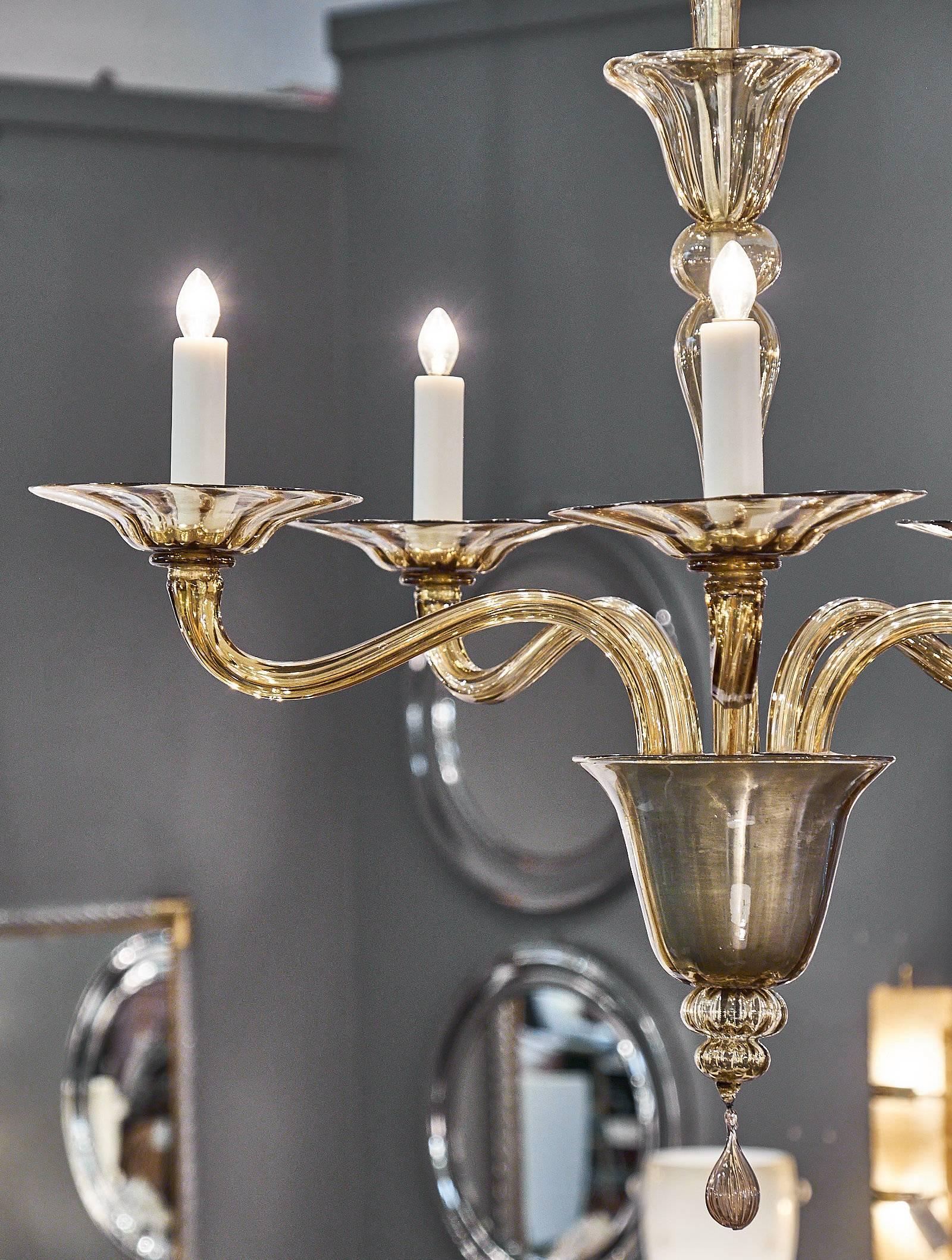 Mid-20th Century Vintage Murano Glass Chandelier