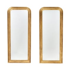 Pair of Louis Philippe Period Gold Leaf Mirrors