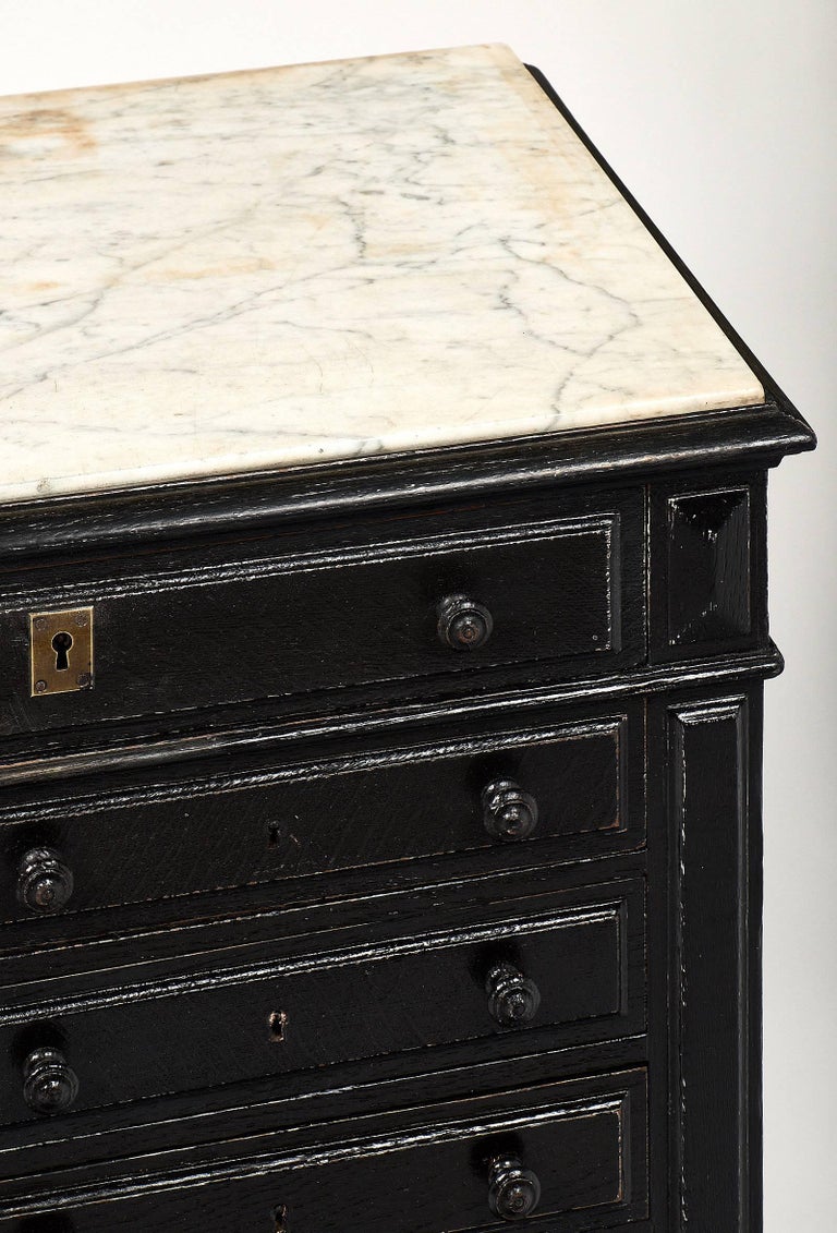 Antique French Apothecary with Carrara Marble at 1stDibs