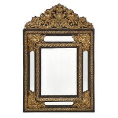 Embossed Brass Napoleon III Period Mirror