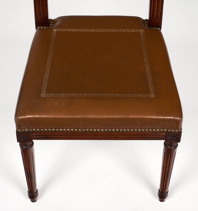 Louis Xvi Style French Leather Side Chair At 1stdibs Br Louis Xvi Style French Leather Side Chair For