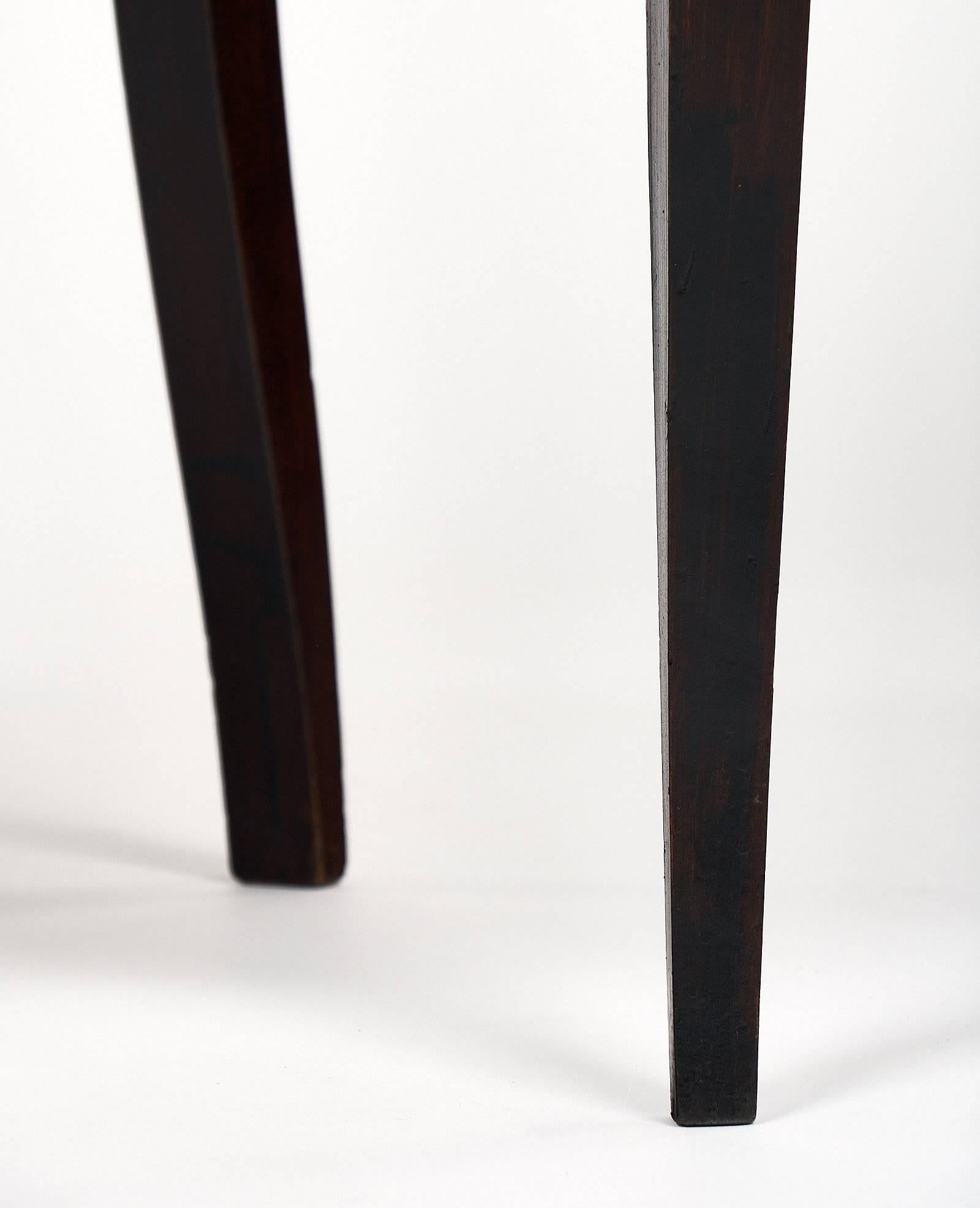Scallop-Back Leather Art Deco Bridge Chair 2