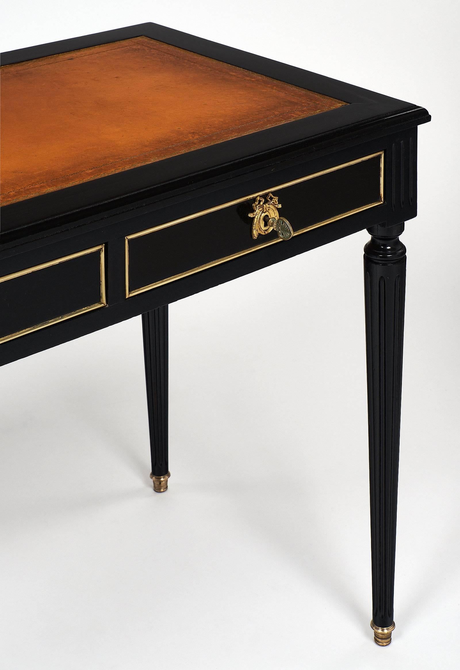 Louis XVI Style Ebonized Writing Desk In Excellent Condition In Austin, TX