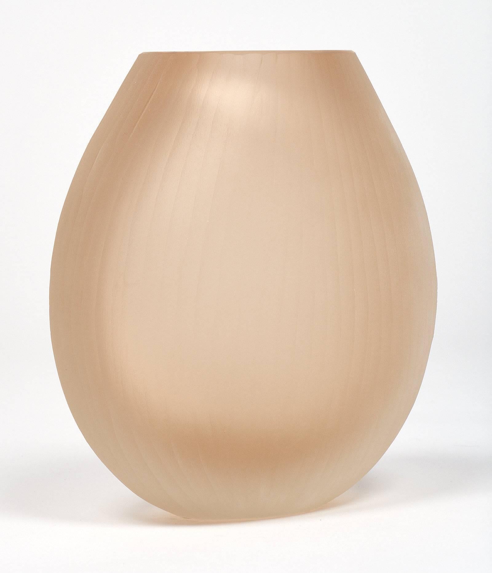 Tobia Scarpa Style Pink Murano Glass Vase Trio 4