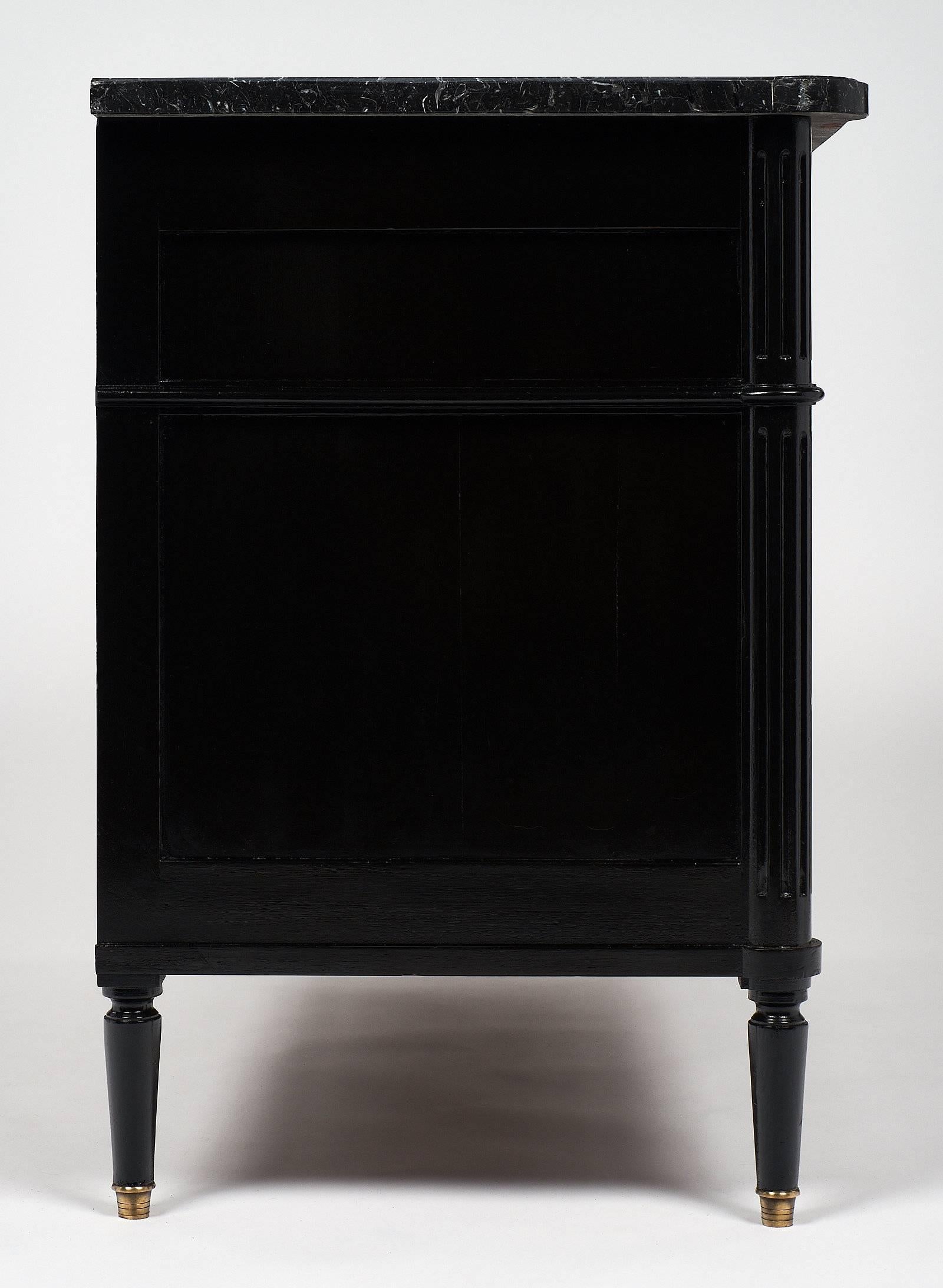 Early 20th Century Louis XVI Style French Chest with Black Marble Top