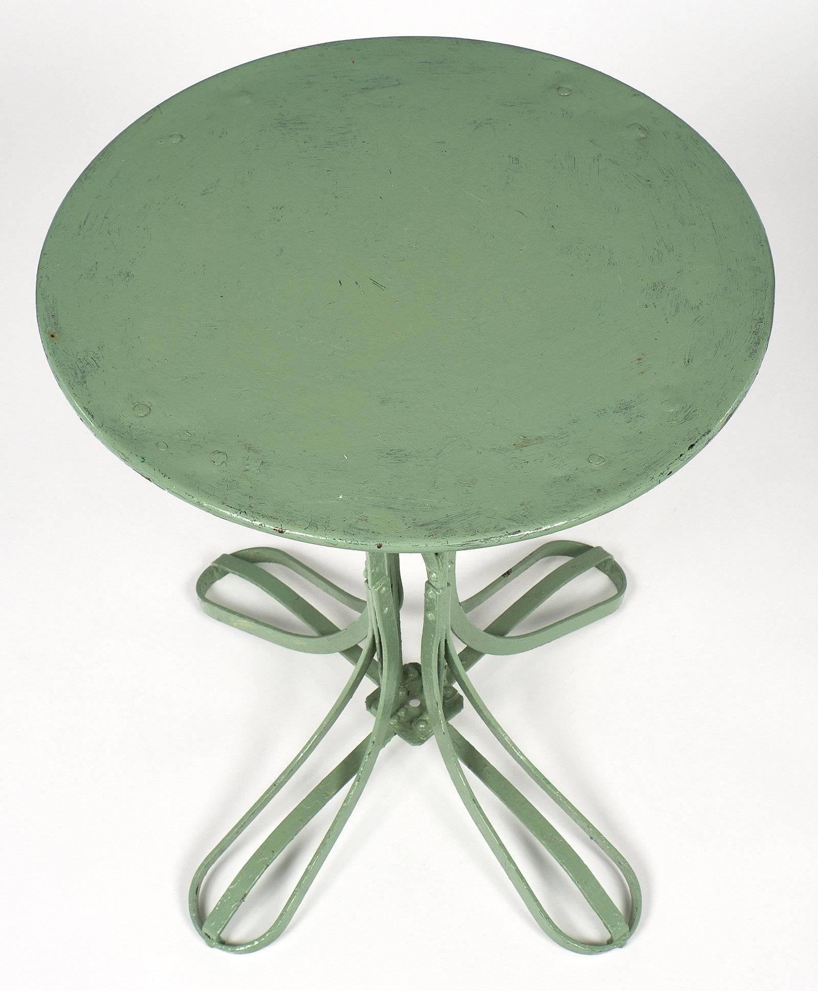 French Provincial Green French Vintage Bistro Table