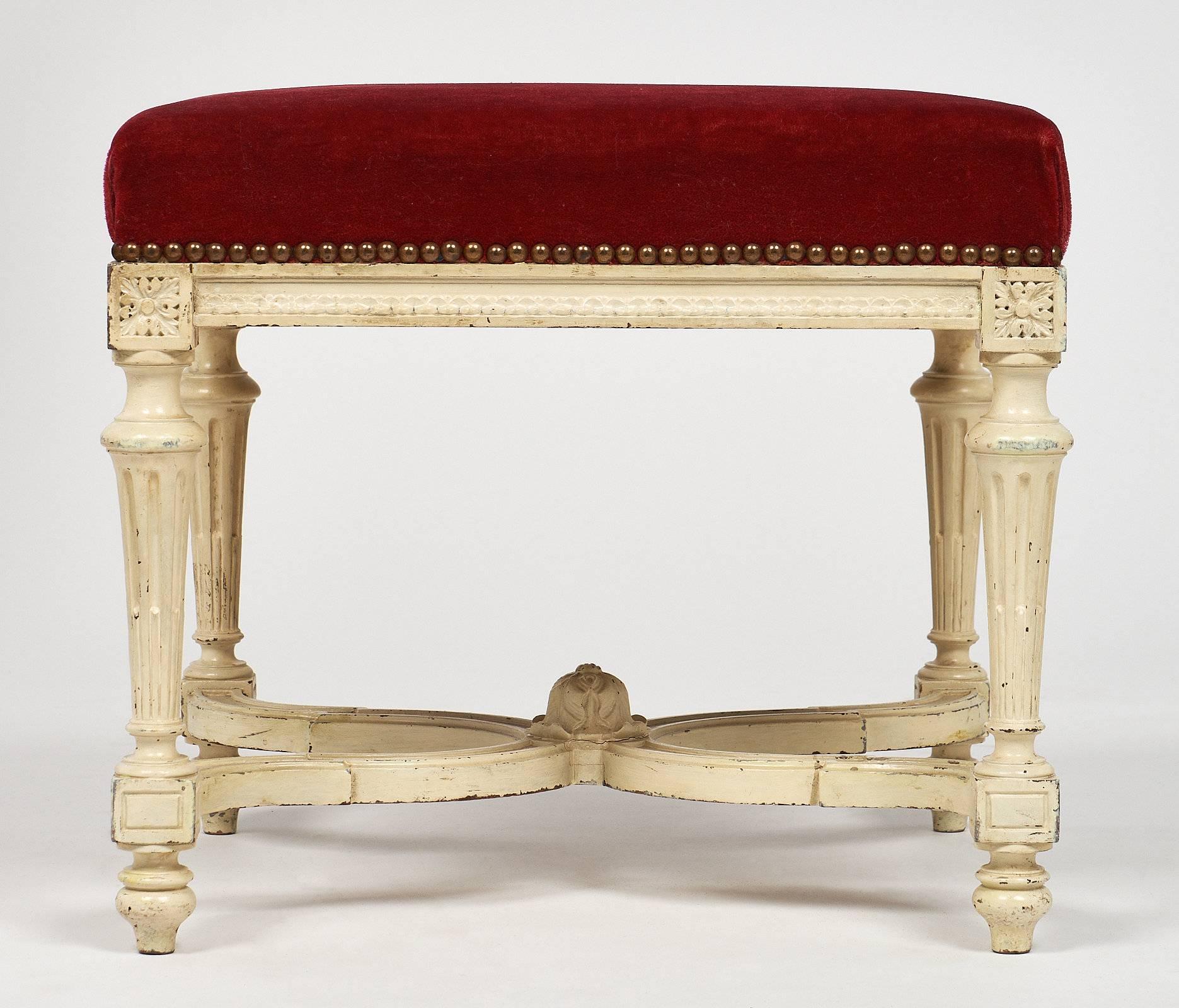 Late 19th Century Louis XVI Style French Stool