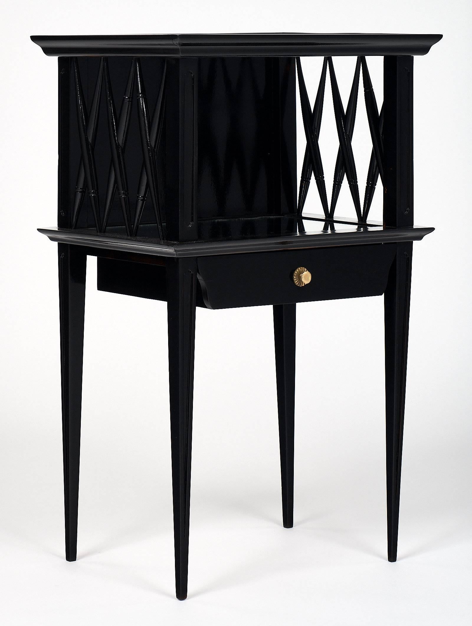 French Ebonized Directoire Style Side Tables