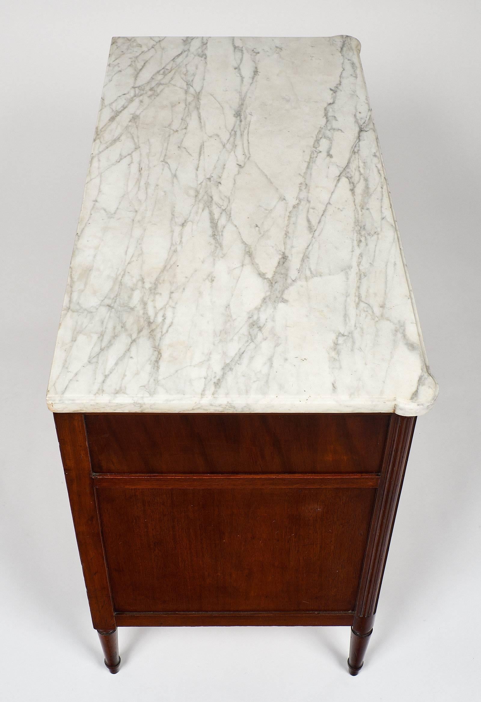 Carrara Marble Louis XVI Style Chest of Drawers