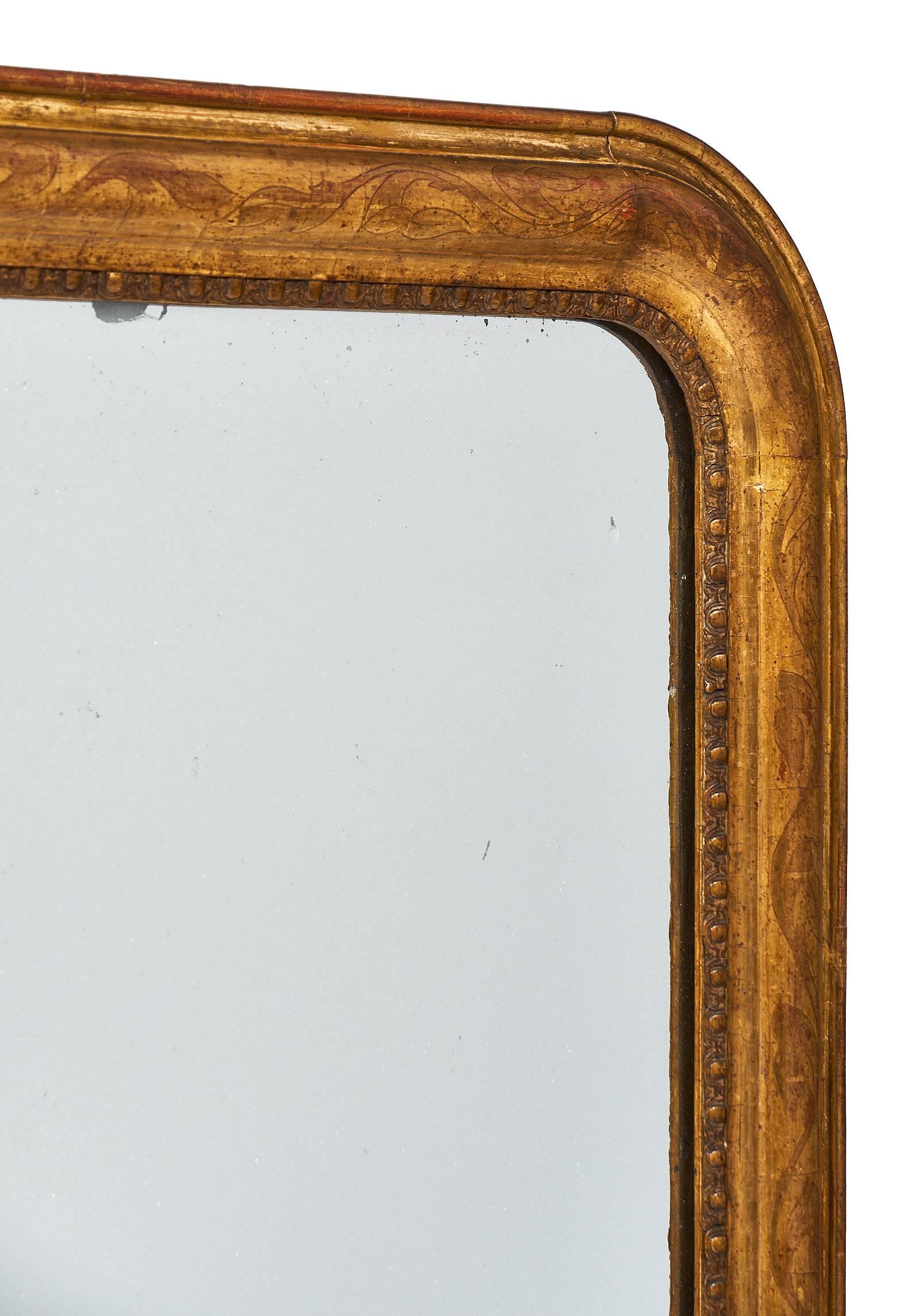 Louis Philippe Period Antique Mirror In Excellent Condition In Austin, TX