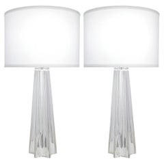 Modern Murano Glass Table Lamps, Handblown, Mercury Leafing, Italy