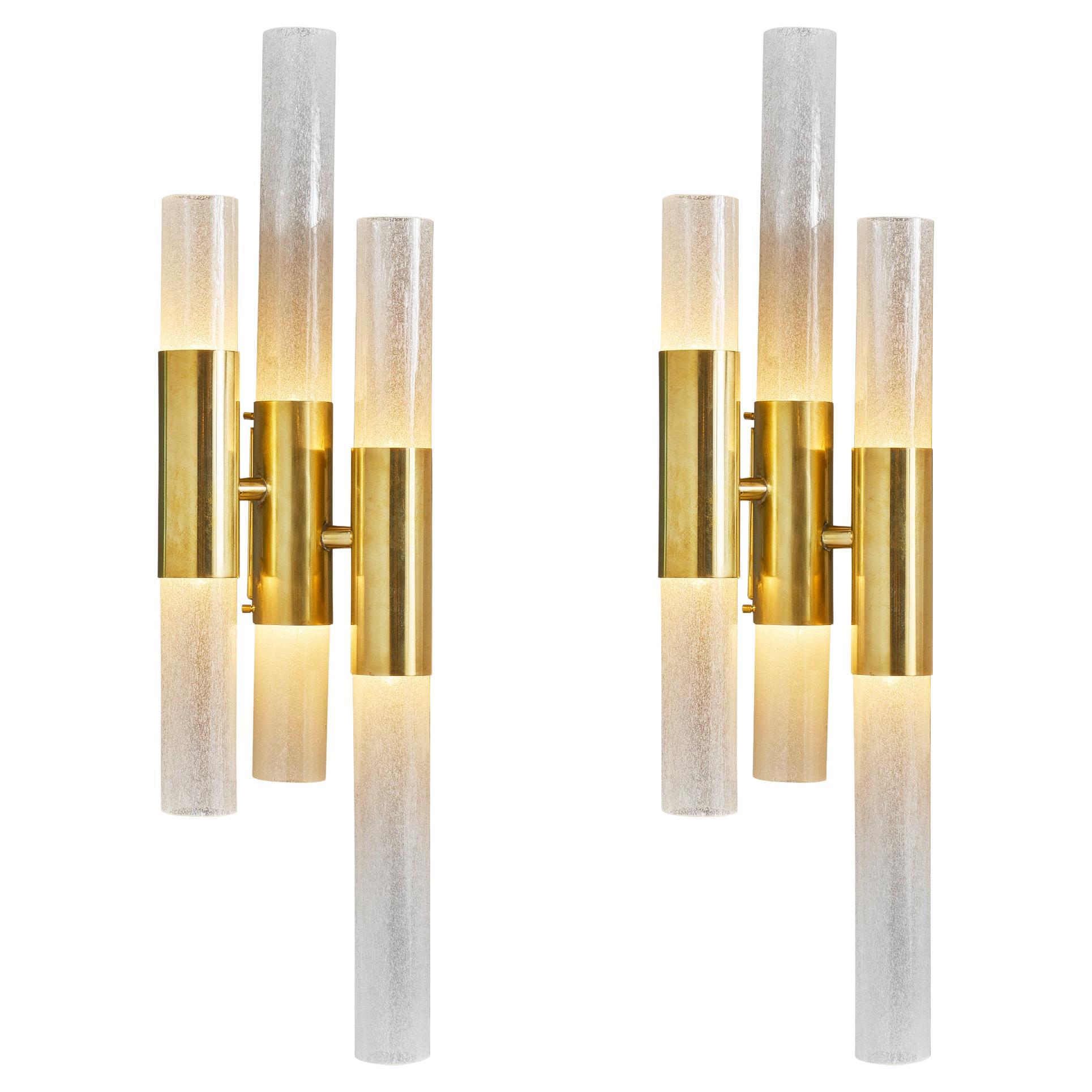 Apliques de cristal de Murano en forma de tubo