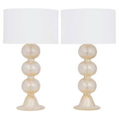 Murano Avventurina Glass Lamps by Alberto Donà, Baroque Revival