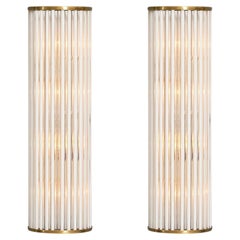 Appliques murales « Cannette » en verre de Murano avec structure en laiton, style Mid-Century Modern