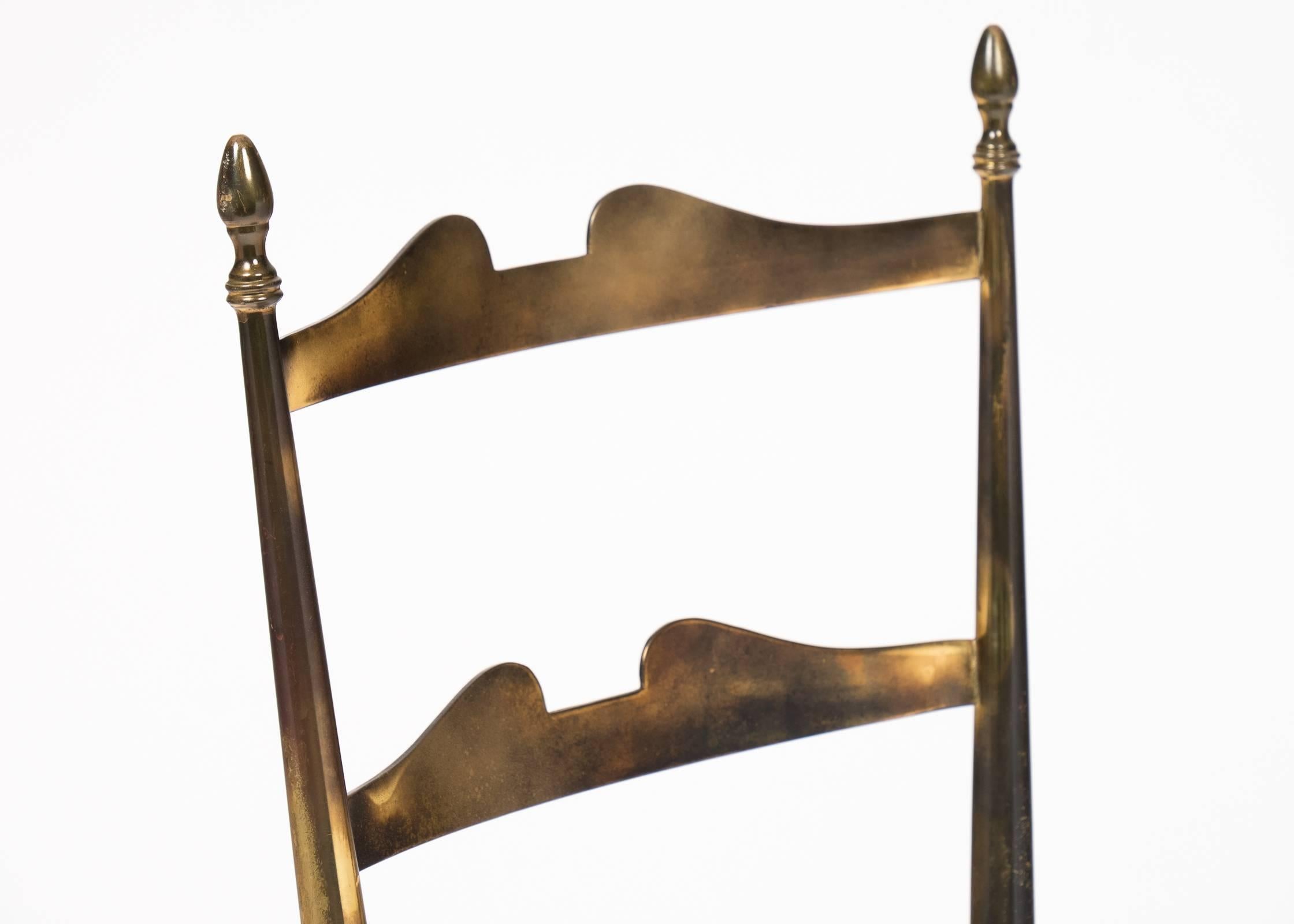 Rare Vintage Pair of Brass Chiavari Chairs 2