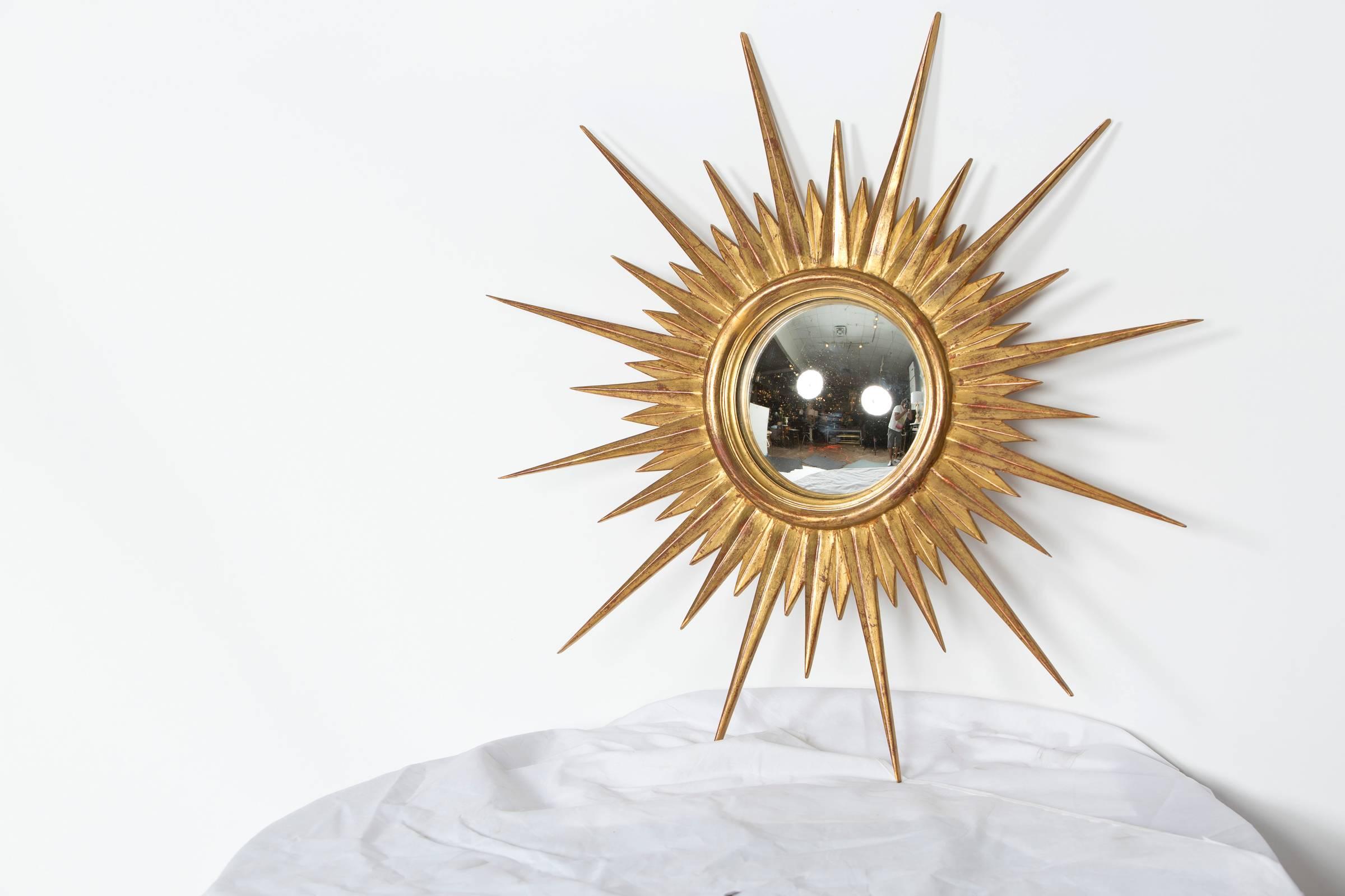 Napoleon III Antique Gold Leaf Sunburst Mirror