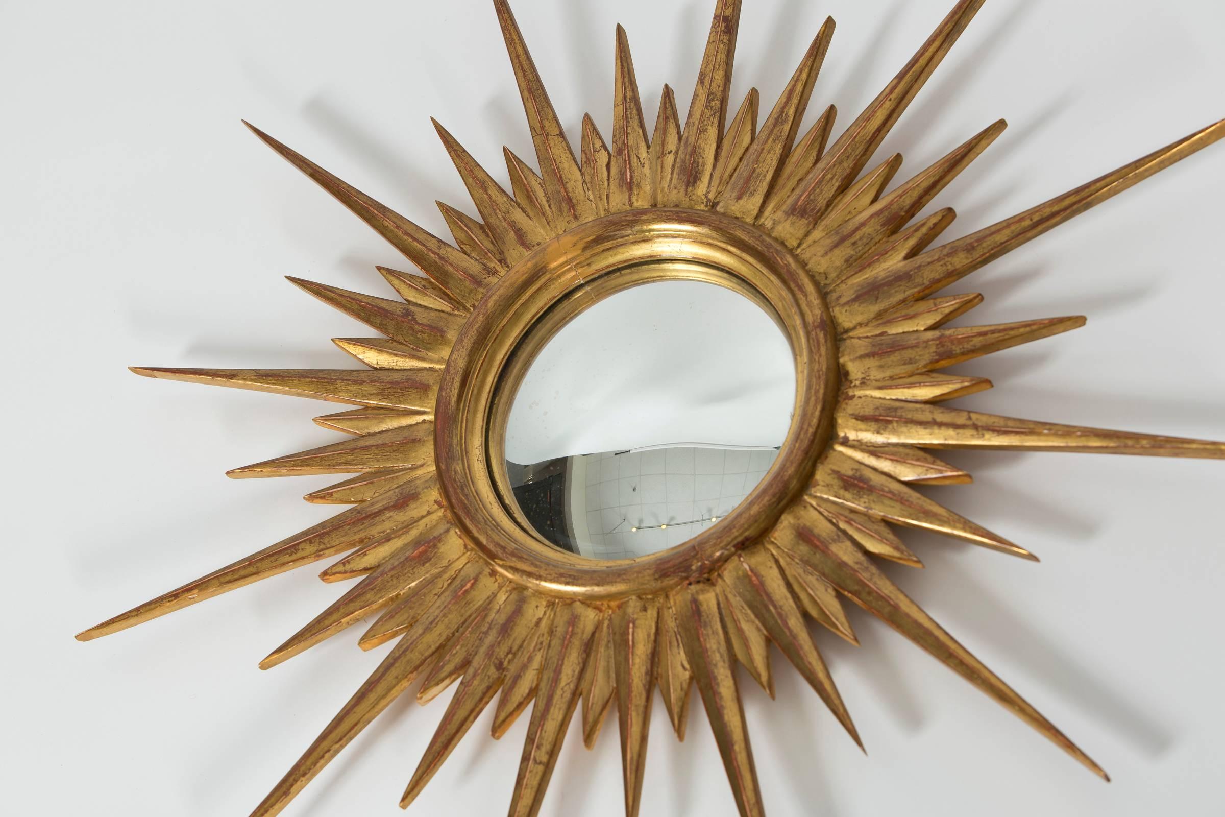 Antique Gold Leaf Sunburst Mirror 1