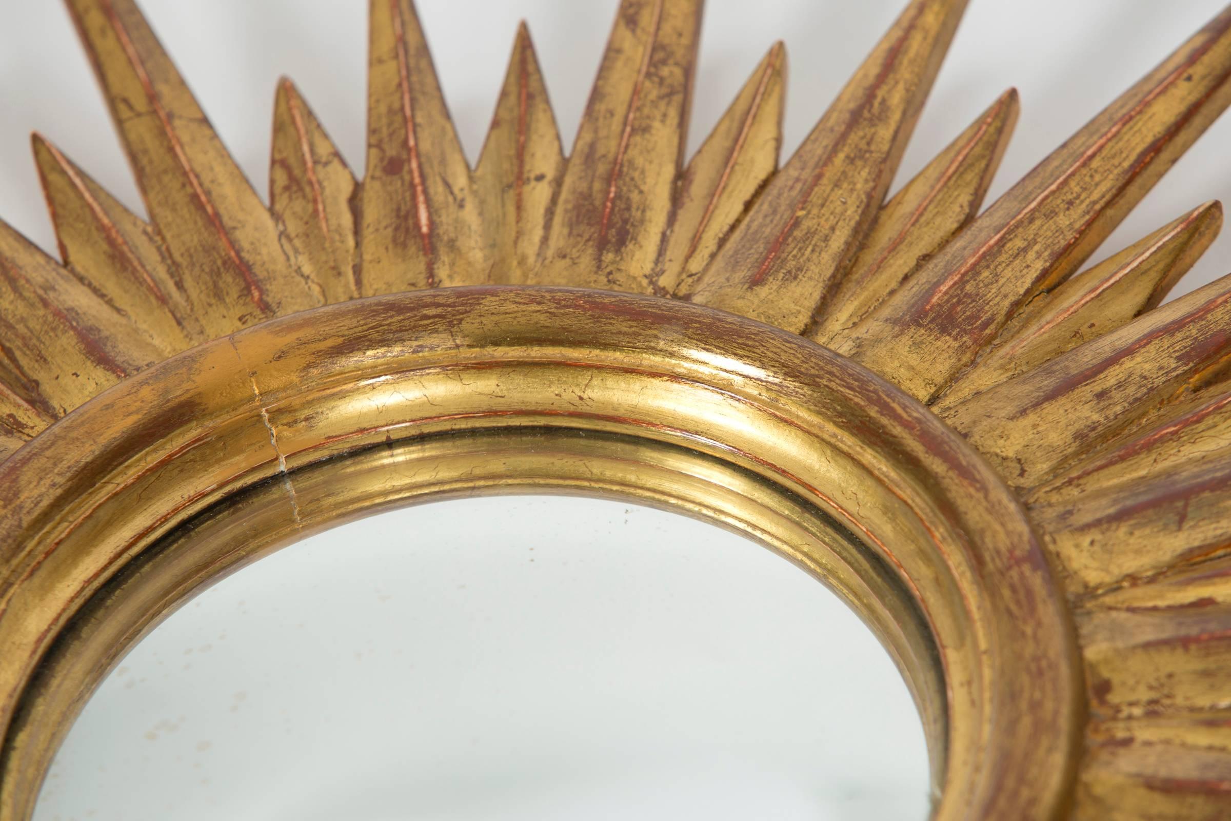 Antique Gold Leaf Sunburst Mirror 2