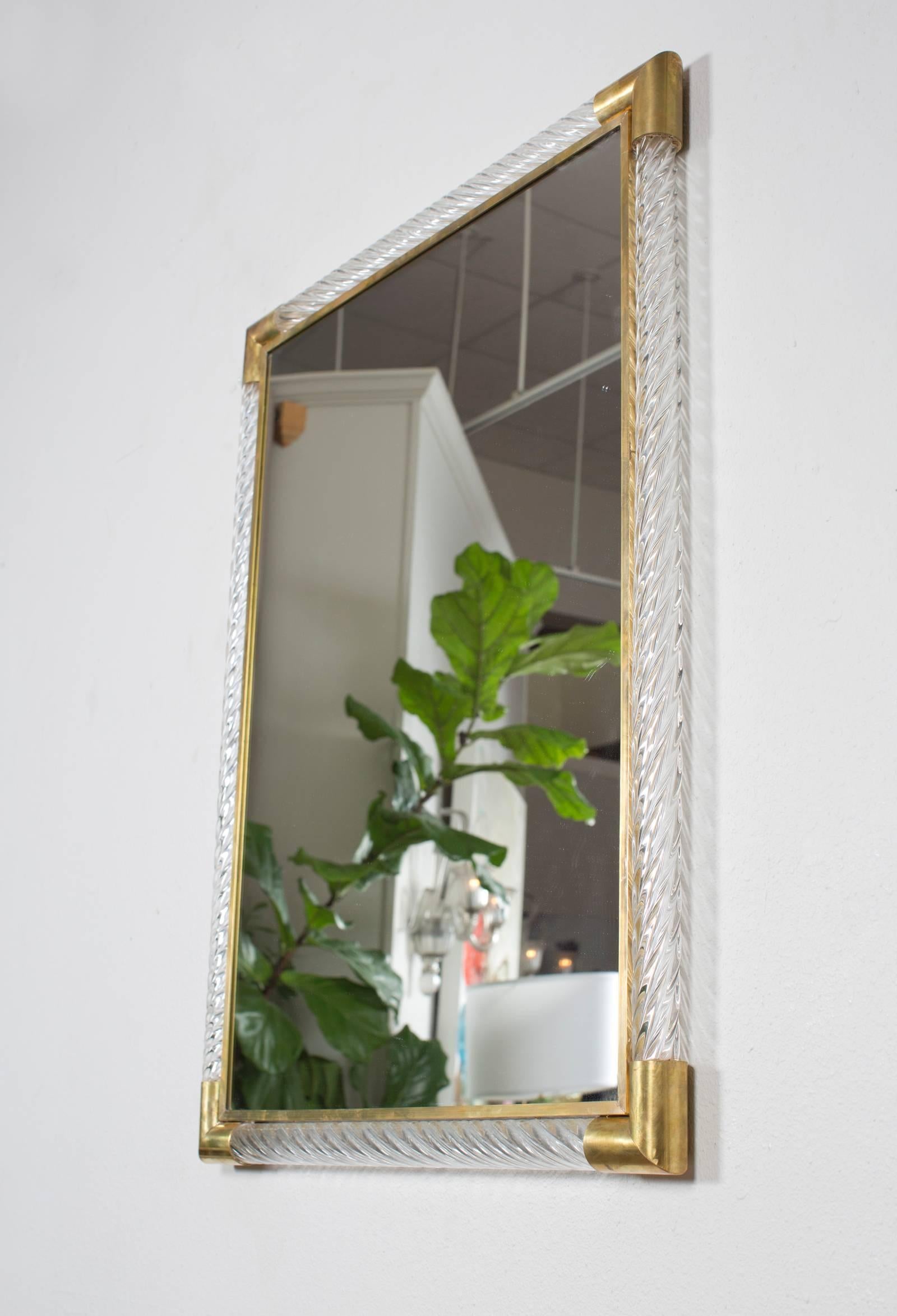 Mid-Century Modern Italian Pair of Murano Mirrors by Ongaro e Fuga