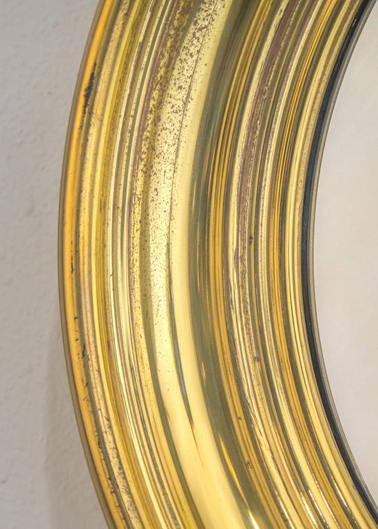 French Vintage Round Brass Mirror at 1stDibs