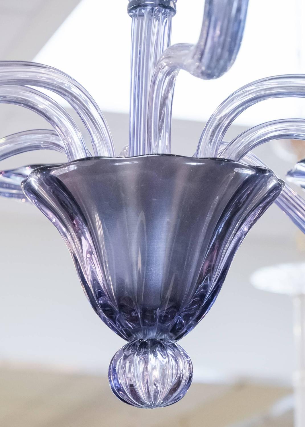 Italian Blown Glass "Viola" Murano Chandelier at 1stdibs