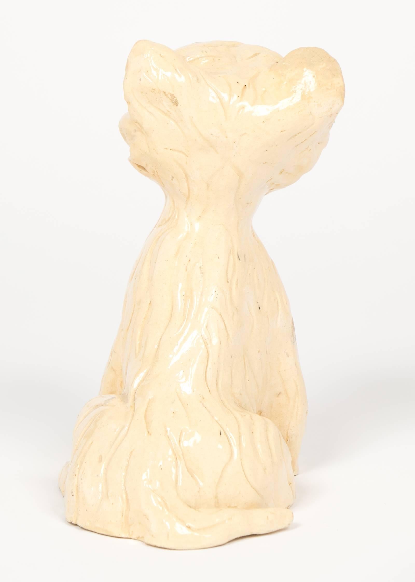French Vintage Ceramic Westie Dog Sculpture 4